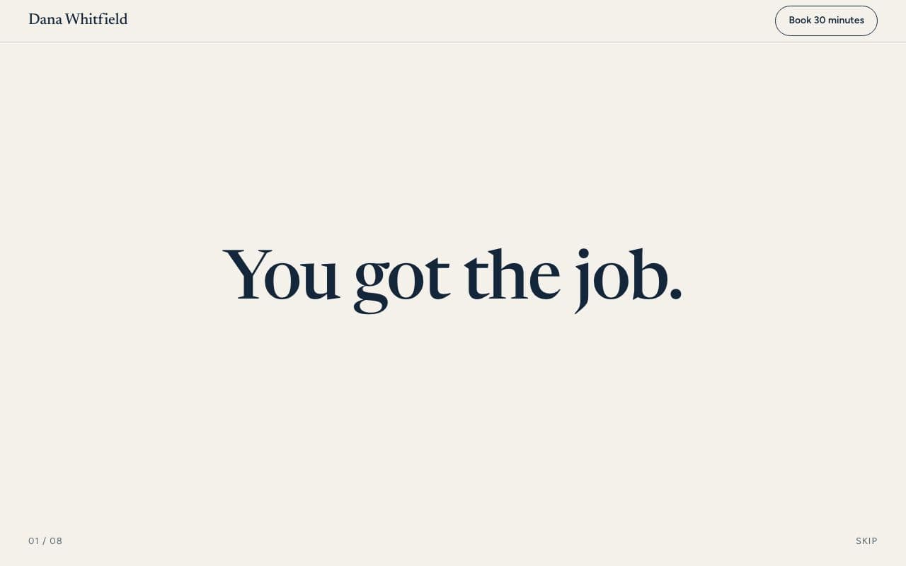 Dana Whitfield coaching website homepage